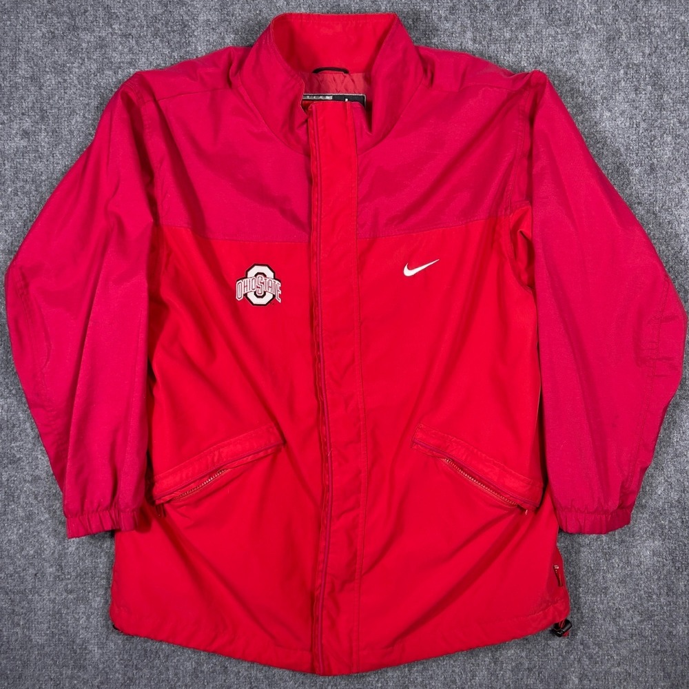 Ohio State Buckeyes Nike Jacket Mens Large Red Full Zip Windbreaker OSU NCAA